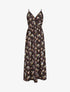 Robe longue à imprimé petites fleurs - Noir - 1