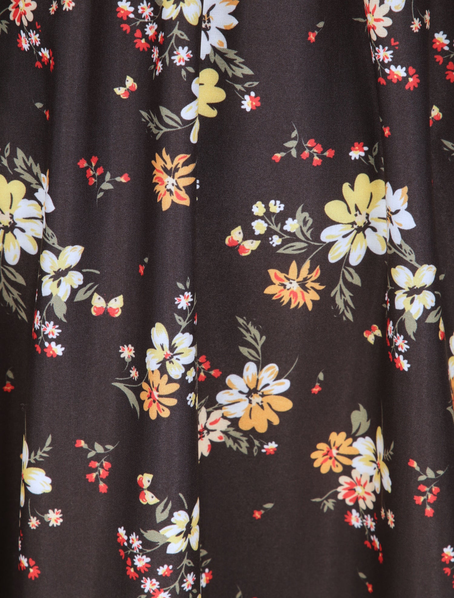 Robe longue à imprimé petites fleurs - Noir - 3