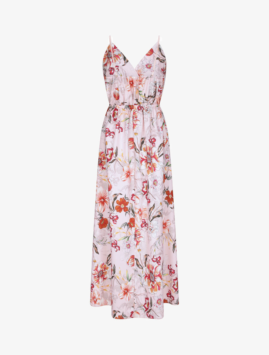 Robe longue à imprimé grandes fleurs - Rose - 2