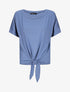 Top oversize uni à épaules ajourées - Bleu - 1