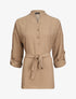 Tunique style chemise à détail dentelle - Camel - 1