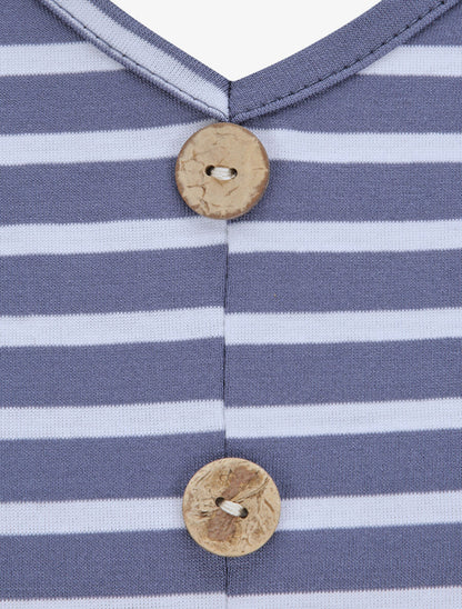 Top à imprimé marinière - Bleu - 3