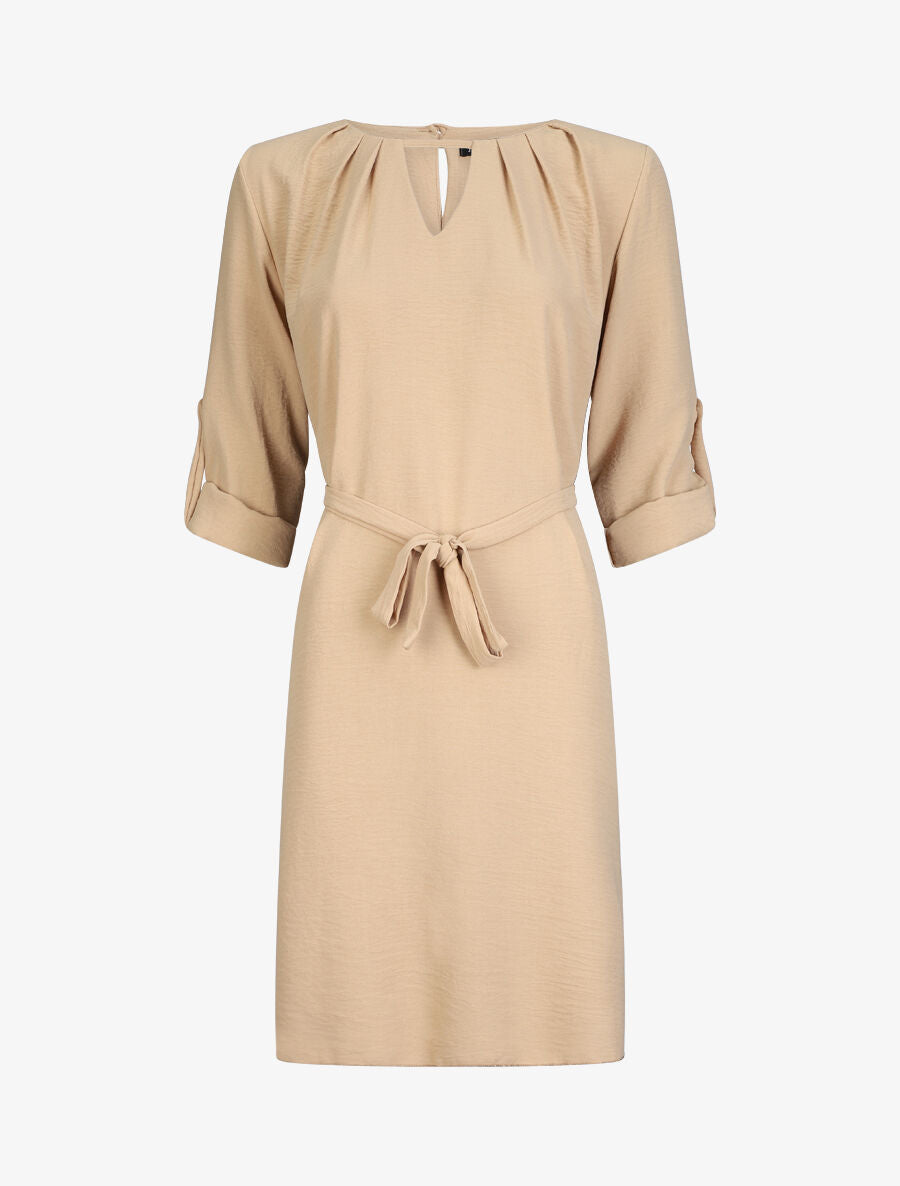 Robe longue fluide - Camel - 1