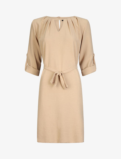 Robe longue fluide - Camel - 1
