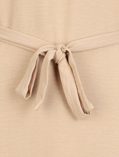 Robe longue fluide - Camel - 3
