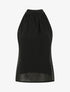 Top droit en voile plumetis irisé - Noir - 5