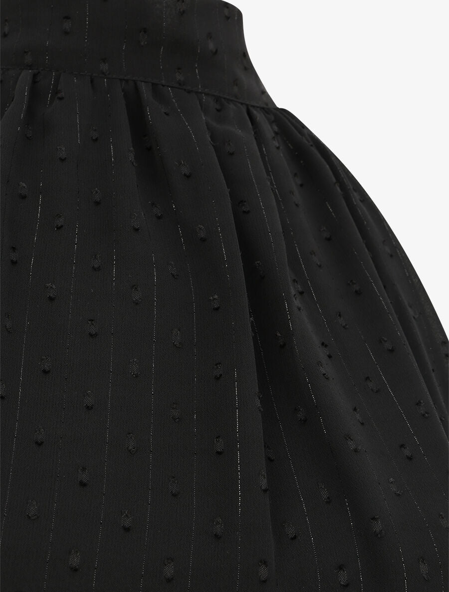 Top droit en voile plumetis irisé - Noir - 3