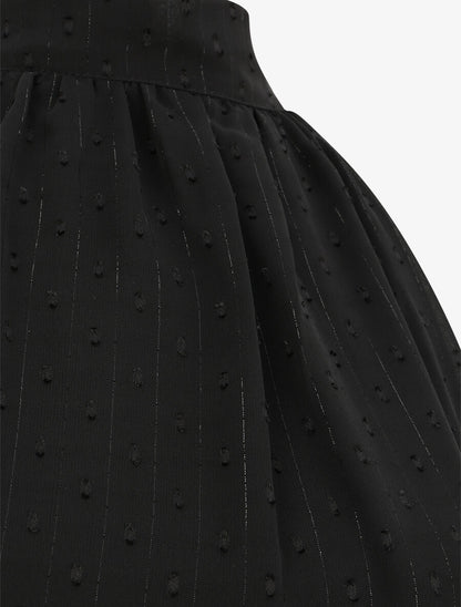 Top droit en voile plumetis irisé - Noir - 3