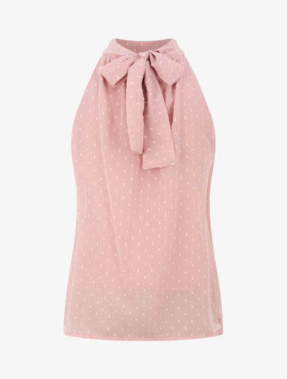 Top droit en voile plumetis irisé - Rose - 2