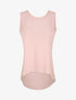 Top droit uni à dos en V et dentelle - Rose pâle - 1