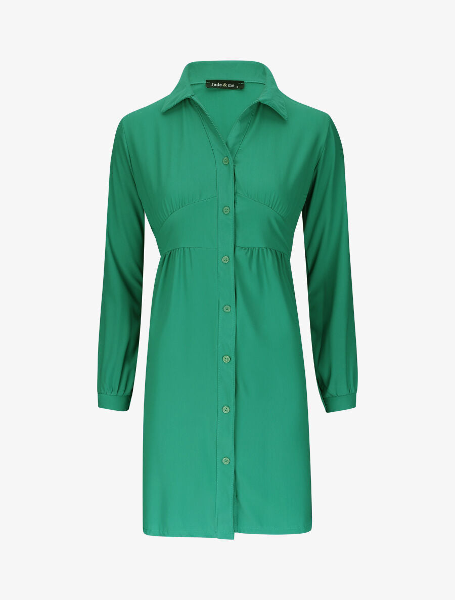 Robe chemise fluide - Vert - 4