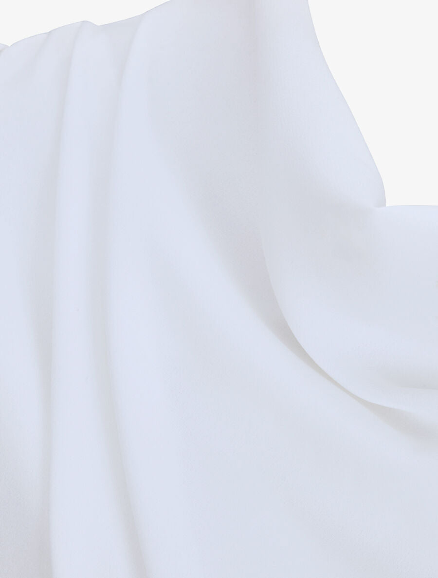 Robe droite à encolure bénitier - Blanc - 3