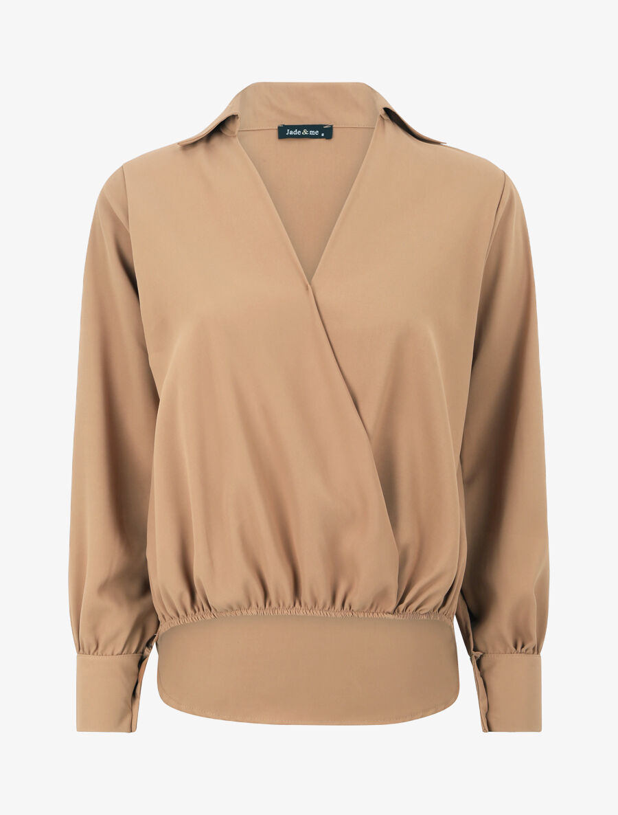 Blouse oversize asymétrique - Camel - 5
