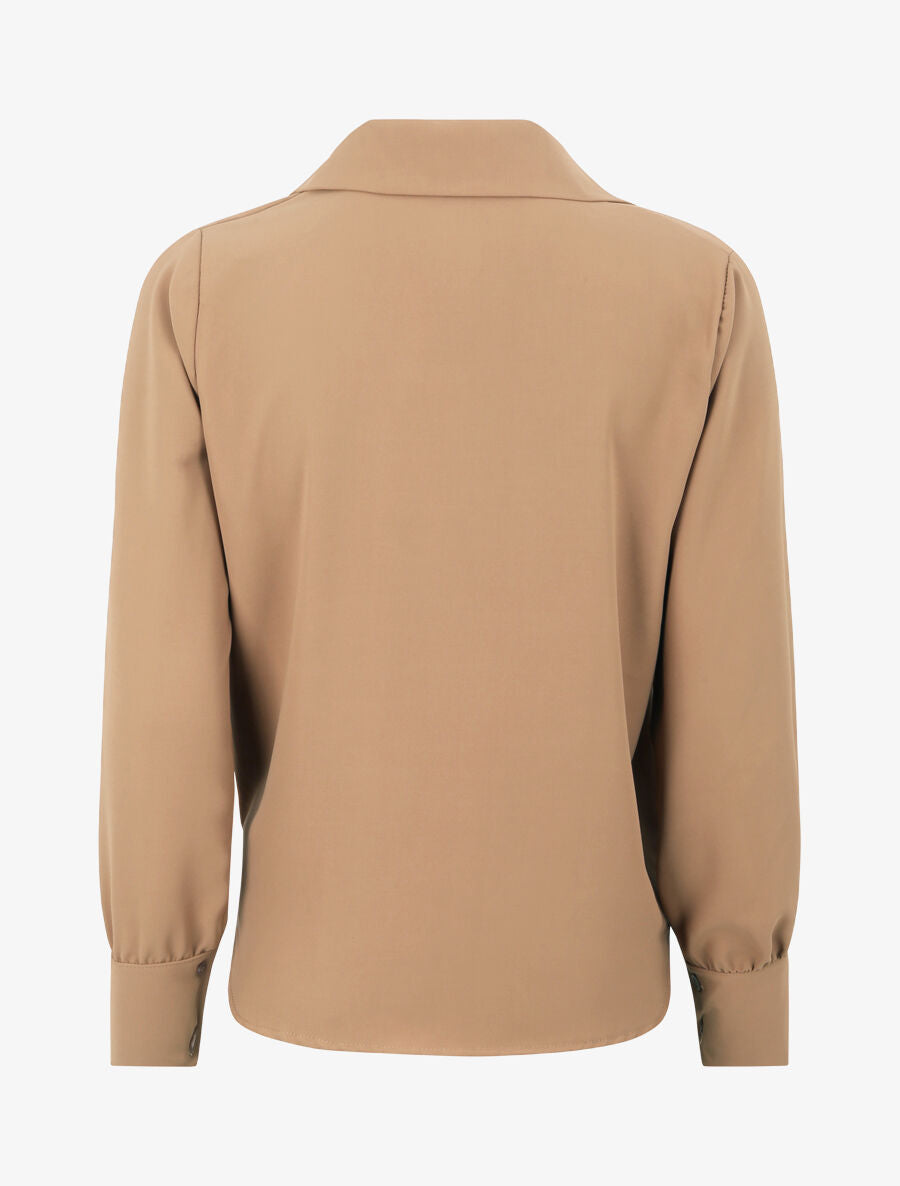 Blouse oversize asymétrique - Camel - 2