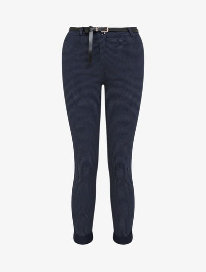 Pantalon 7/8 imprimé trèfle à revers - Marine - 1