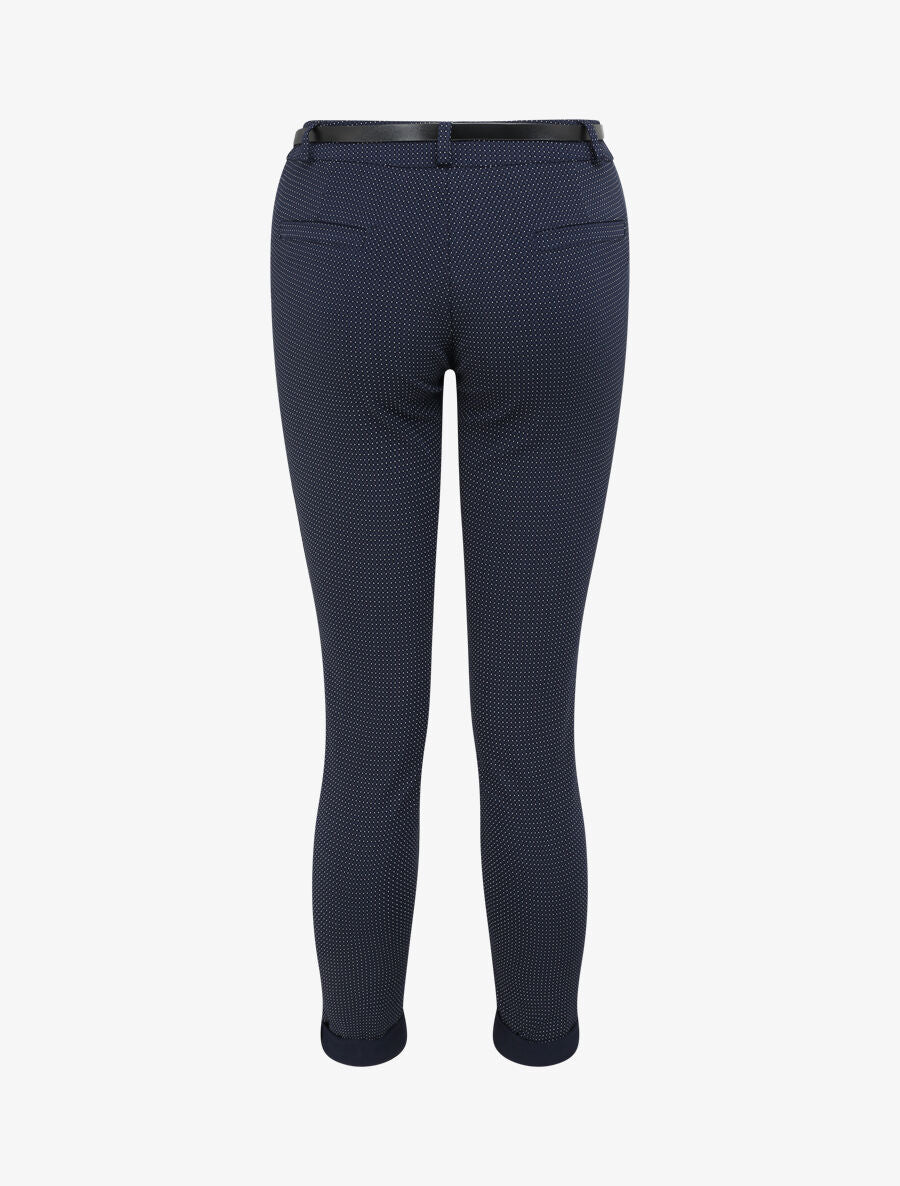 Pantalon 7/8 imprimé trèfle à revers - Marine - 2