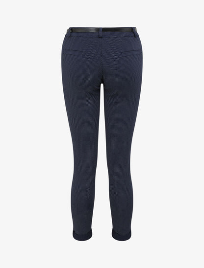 Pantalon 7/8 imprimé trèfle à revers - Marine - 2