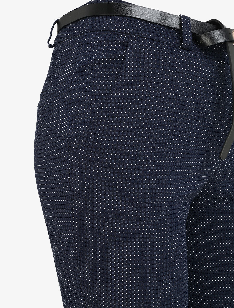 Pantalon 7/8 imprimé trèfle à revers - Marine - 3