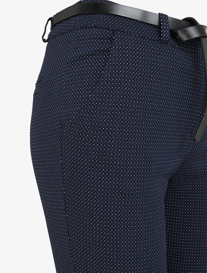 Pantalon 7/8 imprimé trèfle à revers - Marine - 3