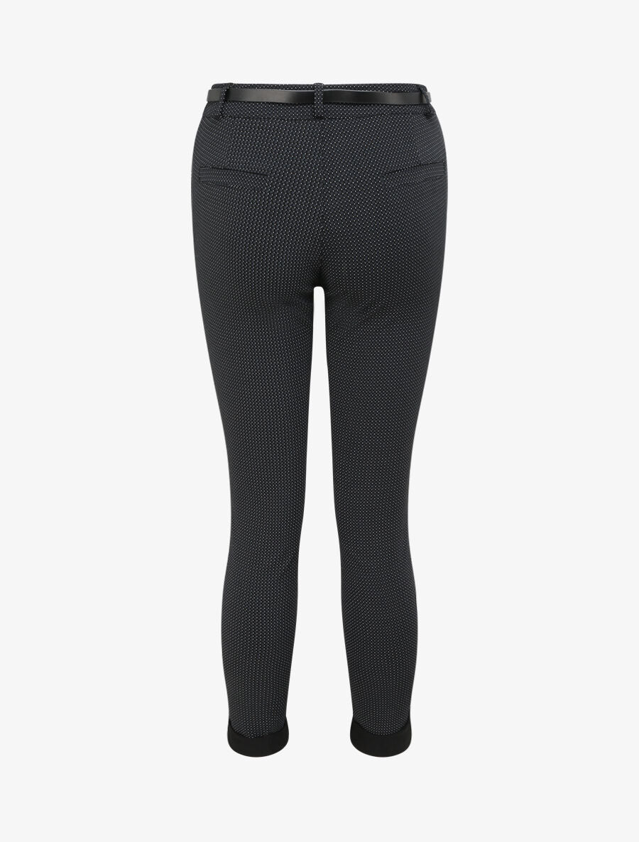 Pantalon 7/8 imprimé trèfle à revers - Noir - 2