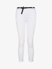 Pantalon 7/8 uni à revers - Blanc - 4