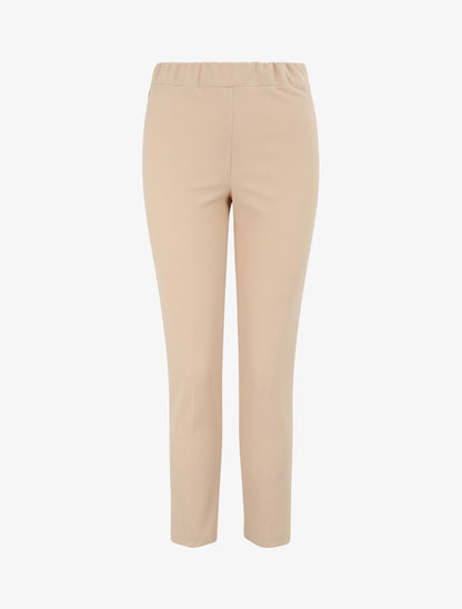Pantalon uni coupe droite - Beige - 1