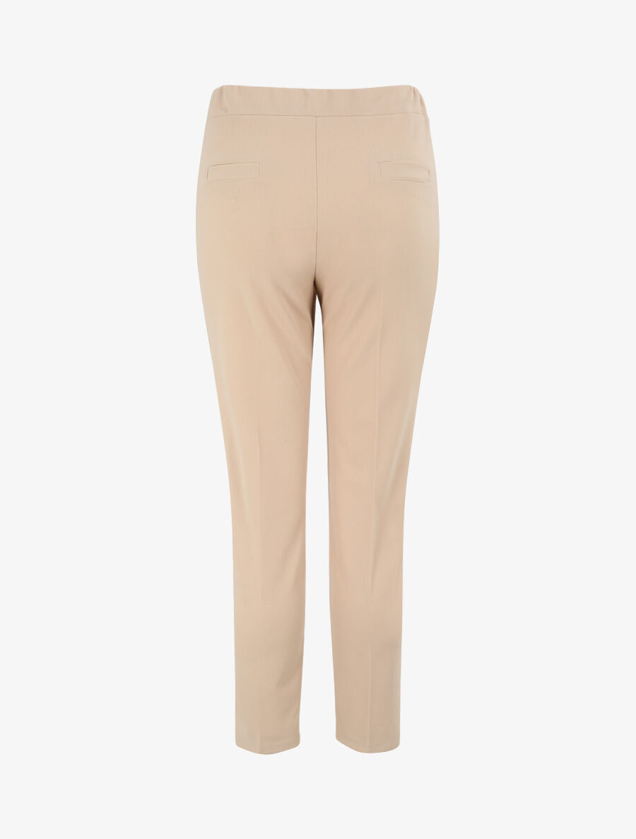 Pantalon uni coupe droite - Beige - 2