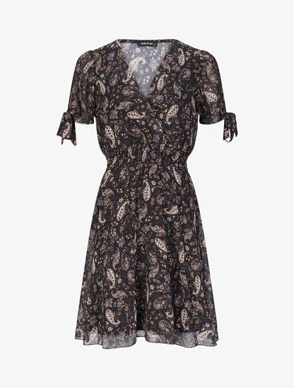 Robe à imprimé cachemire - Noir - 1