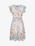 Robe en voile à imprimé grandes fleurs - Beige - 1