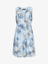 Robe patineuse à imprimé feuilles tropicales - Bleu - 1