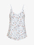 Top en voile à bretelles tressées et imprimé petites fleurs - Blanc - 1