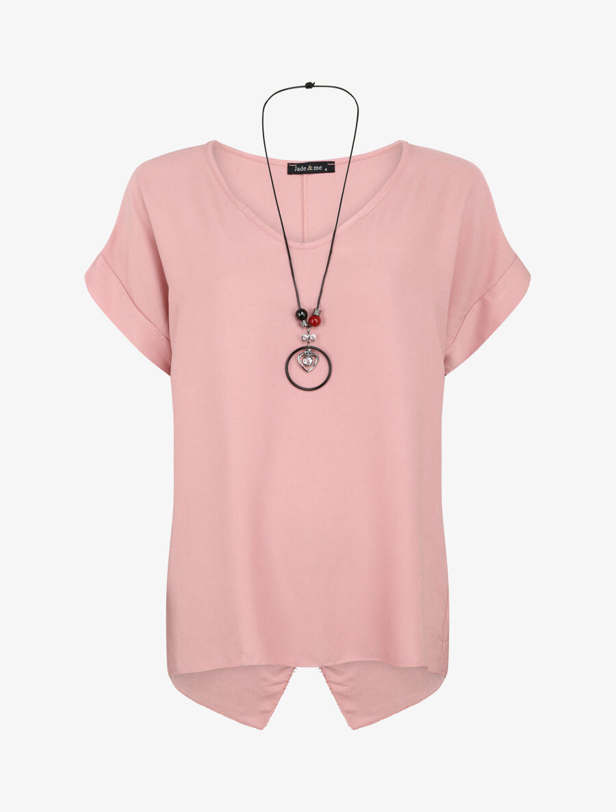 Top oversize à dos fendu - Rose poudré - 4