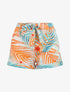 Mini short à imprimé feuilles tropicales et à revers - Vert - 5