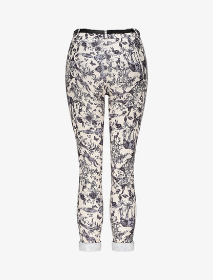 Pantalon imprimé animal à revers - Noir - 2