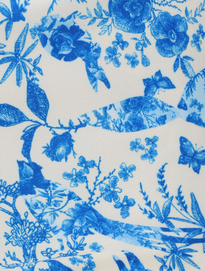 Pantalon imprimé animal à revers - Bleu royal - 3