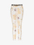 Pantalon à revers imprimé feuilles - Orange - 3