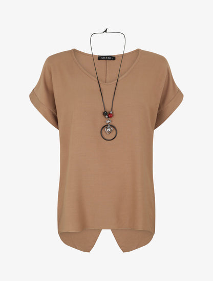 Top oversize à dos fendu - Camel - 4