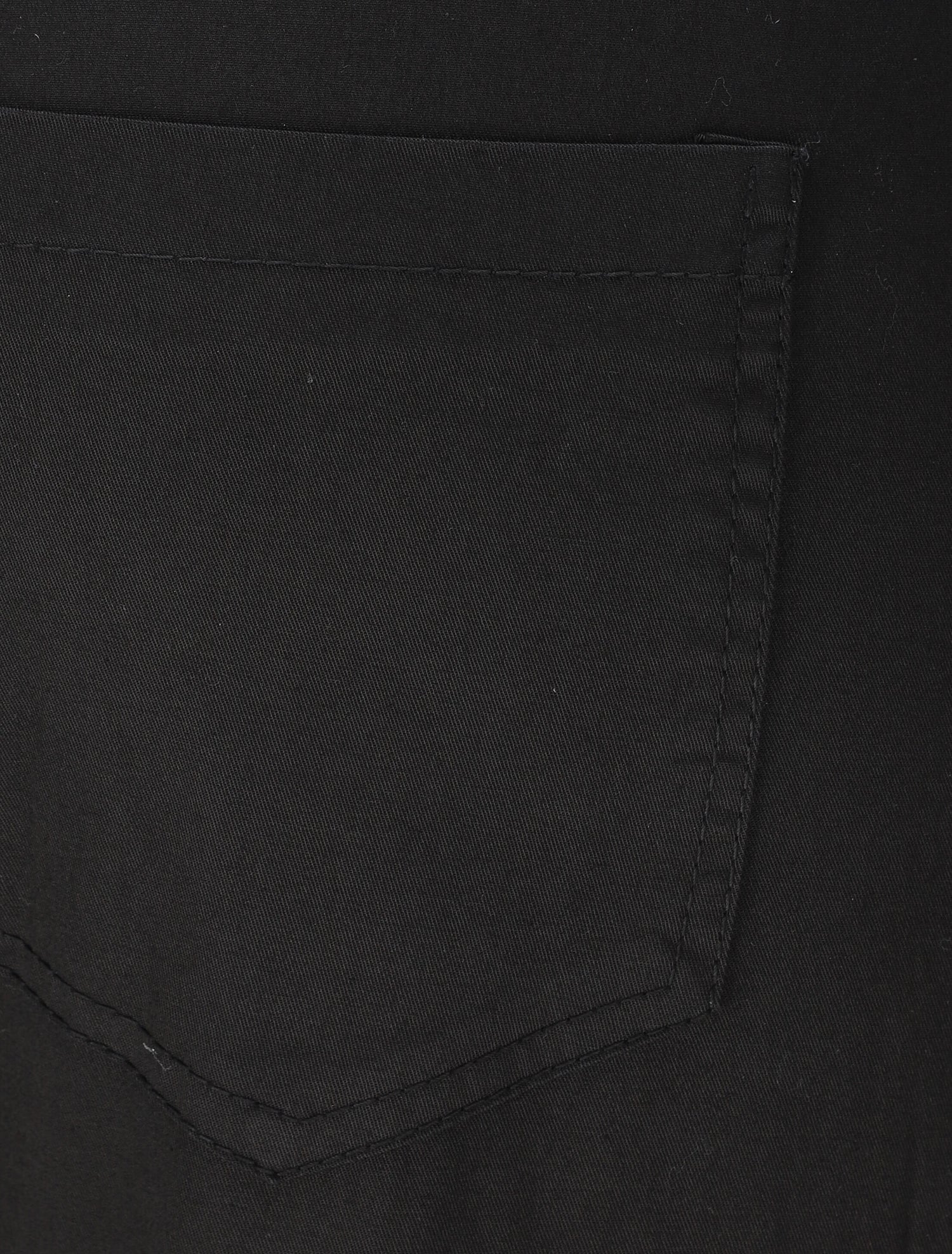 Pantalon droit à taille haute élastiquée - Noir - 3