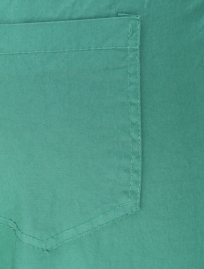 Pantalon droit à taille haute élastiquée - Vert - 3