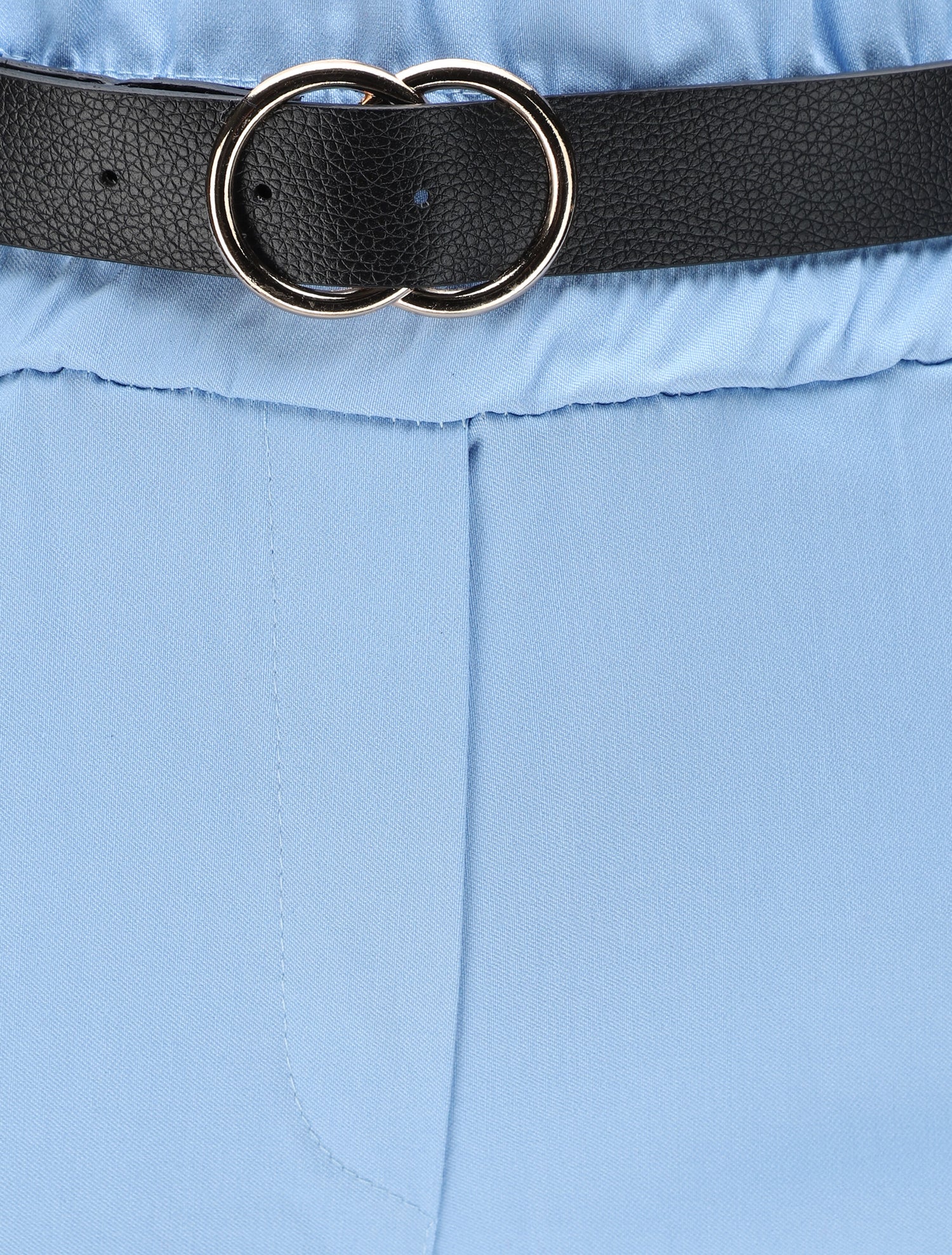Pantalon paper bag uni avec ceinture - Bleu ciel - 3