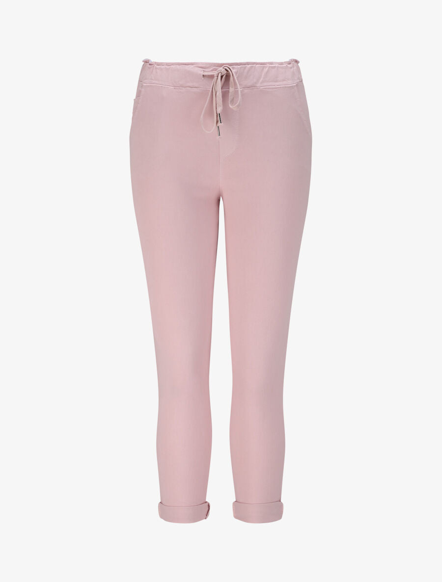 Pantalon droit taille haute froncée - Rose - 4