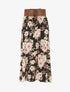 Jupe midi fluide imprimé floral - Noir - 5