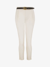 Pantalon à pince avec ceinture - Beige - 4