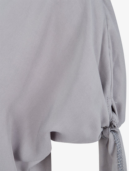 Top oversize à manches courtes à liens à nouer - Gris clair - 3