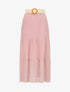 Jupe longue unie en voile - Rose - 1