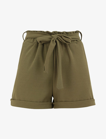 Short paperbag à revers - Kaki - 1