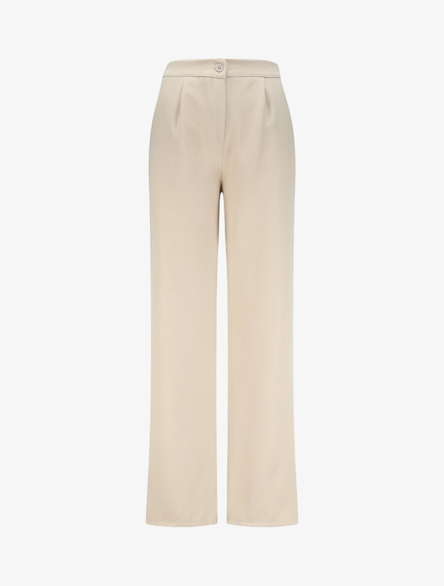 Pantalon ample coupe droite - Beige - 4