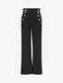 Pantalon droit à boutons et taille stylisés - Noir - 1