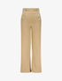Pantalon droit à boutons et taille stylisés - Camel - 1