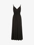 Robe longue empire unie à bretelles - Noir - 5